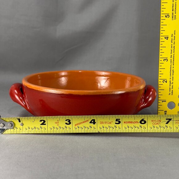 De Silva Earthenware Terracotta Pottery Glazed Green Casserole Chili Bowl Italy - Picture 12 of 13